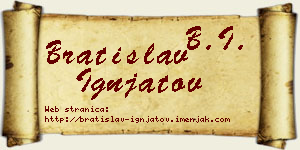 Bratislav Ignjatov vizit kartica